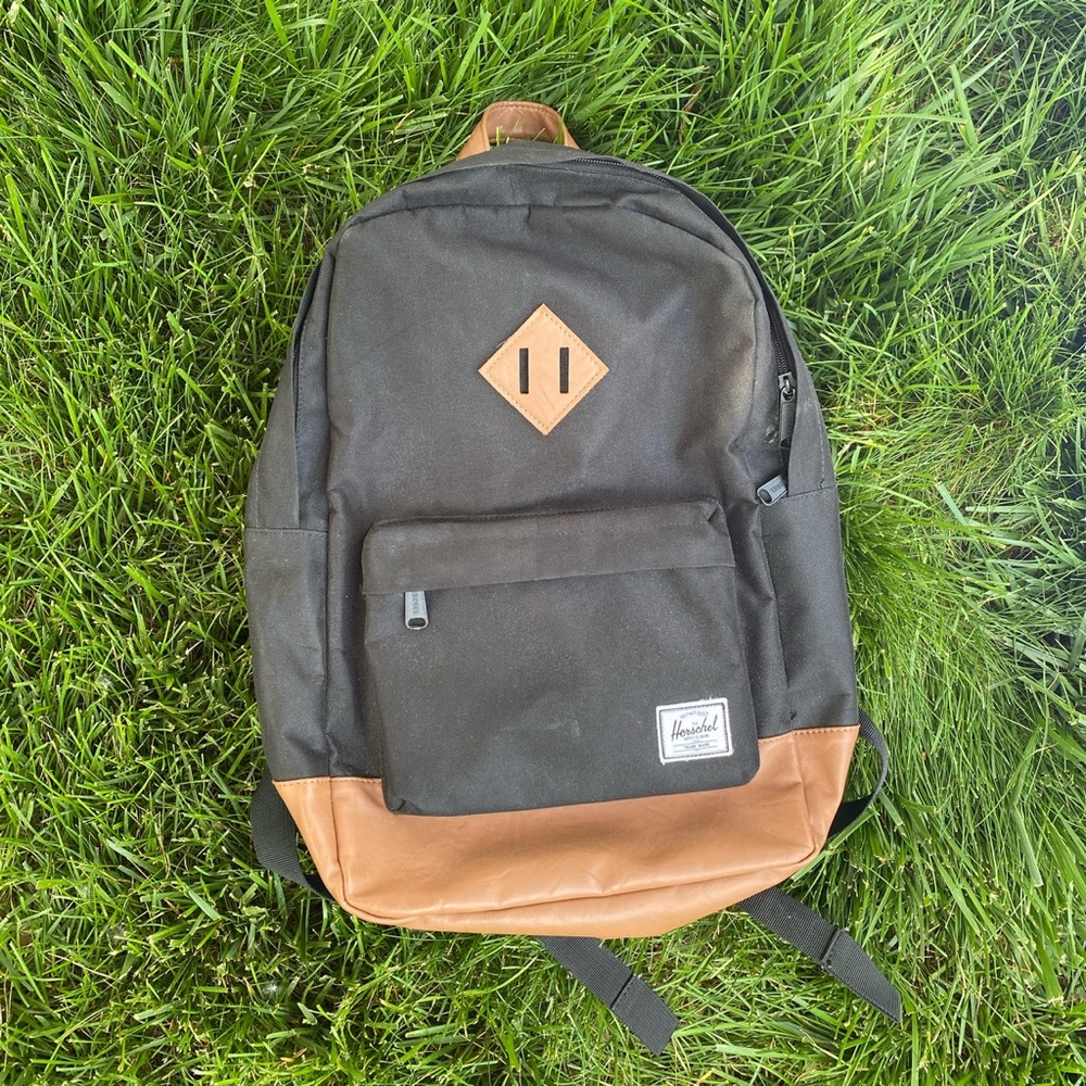 Herschel Black and Leather Backpack